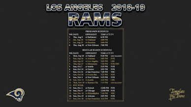 Los Angeles Rams 2018-19 Wallpaper Schedule