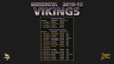 Minnesota Vikings 2018-19 Wallpaper Schedule