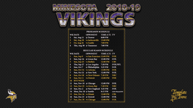 Minnesota Vikings 2018-19 Wallpaper Schedule