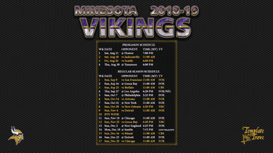 Minnesota Vikings 2018-19 Wallpaper Schedule