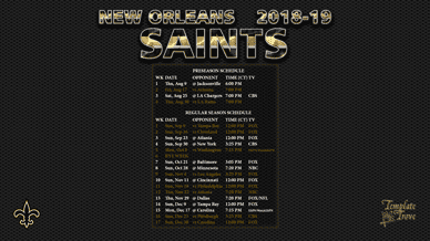 New Orleans Saints 2018-19 Wallpaper Schedule