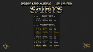 New Orleans Saints 2018-19 Wallpaper Schedule