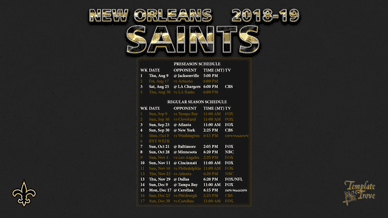 New Orleans Saints 2018-19 Wallpaper Schedule