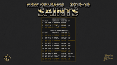 New Orleans Saints 2018-19 Wallpaper Schedule