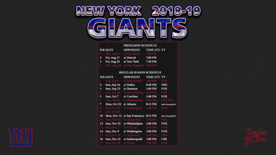 New York Giants 2018-19 Wallpaper Schedule
