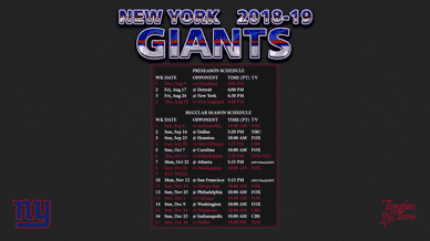 New York Giants 2018-19 Wallpaper Schedule
