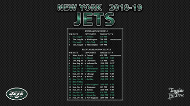 New York Jets 2018-19 Wallpaper Schedule