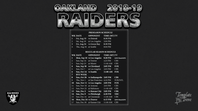 Oakland Raiders 2018-19 Wallpaper Schedule