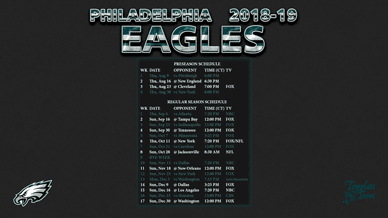 Philadelphia Eagles 2018-19 Wallpaper Schedule