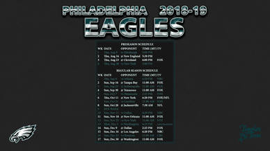 Philadelphia Eagles 2018-19 Wallpaper Schedule