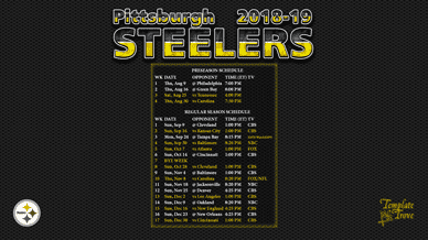 Pittsburgh Steelers 2018-19 Wallpaper Schedule