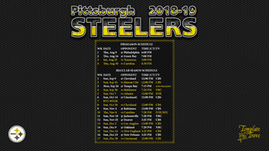 Pittsburgh Steelers 2018-19 Wallpaper Schedule