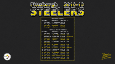 Pittsburgh Steelers 2018-19 Wallpaper Schedule