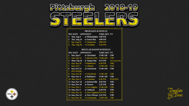 Pittsburgh Steelers 2018-19 Wallpaper Schedule