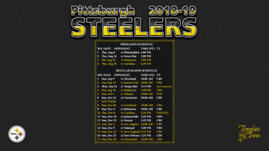 Pittsburgh Steelers 2018-19 Wallpaper Schedule
