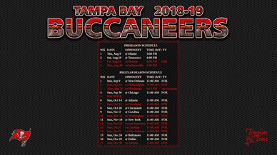 Tampa Bay Buccaneers 2018-19 Wallpaper Schedule