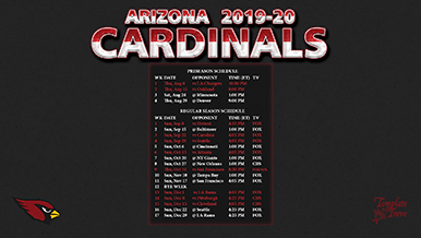 Arizona Cardinals 2019-20 Wallpaper Schedule