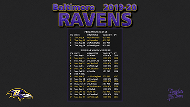 Baltimore Ravens 2019-20 Wallpaper Schedule