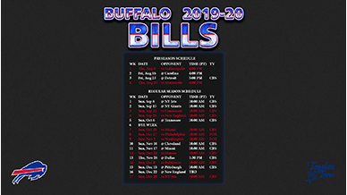 Buffalo Bills 2019-20 Wallpaper Schedule