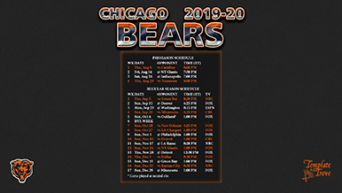 Chicago Bears 2019-20 Wallpaper Schedule