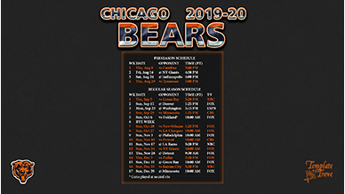 Chicago Bears 2019-20 Wallpaper Schedule