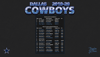 Dallas Cowboys 2019-20 Wallpaper Schedule