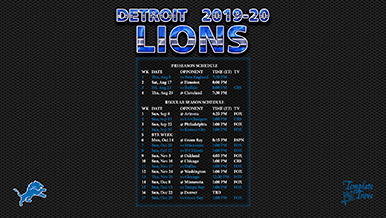 Detroit Lions 2019-20 Wallpaper Schedule