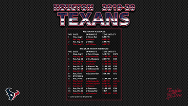 Houston Texans 2019-20 Wallpaper Schedule