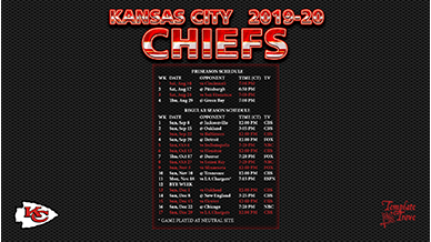 Kansas City Chiefs 2019-20 Wallpaper Schedule