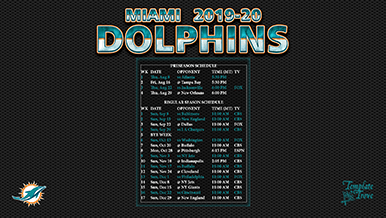 Miami Dolphins 2019-20 Wallpaper Schedule
