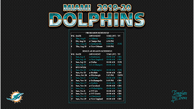 Miami Dolphins 2019-20 Wallpaper Schedule