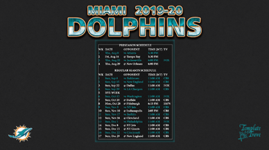 Miami Dolphins 2019-20 Wallpaper Schedule