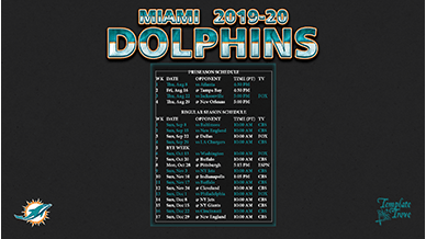Miami Dolphins 2019-20 Wallpaper Schedule