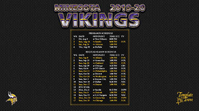 Minnesota Vikings 2019-20 Wallpaper Schedule