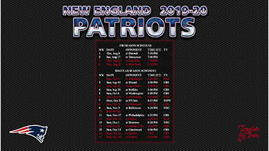 New England Patriots 2019-20 Wallpaper Schedule