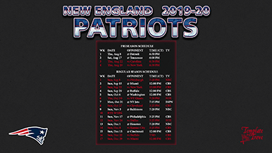 New England Patriots 2019-20 Wallpaper Schedule