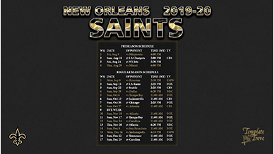 New Orleans Saints 2019-20 Wallpaper Schedule