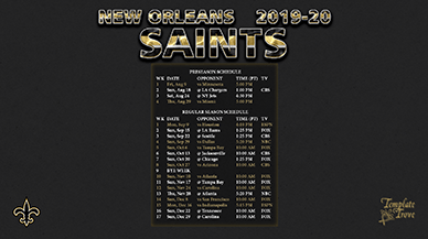 New Orleans Saints 2019-20 Wallpaper Schedule