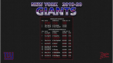 New York Giants 2019-20 Wallpaper Schedule