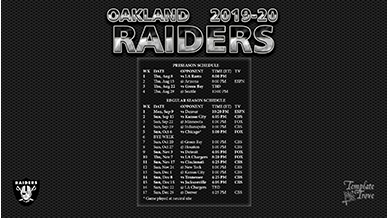 Oakland Raiders 2019-20 Wallpaper Schedule