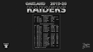 Oakland Raiders 2019-20 Wallpaper Schedule