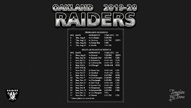 Oakland Raiders 2019-20 Wallpaper Schedule
