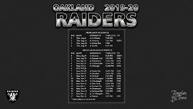 Oakland Raiders 2019-20 Wallpaper Schedule
