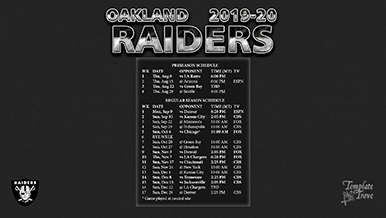 Oakland Raiders 2019-20 Wallpaper Schedule