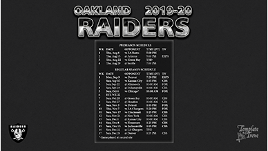 Oakland Raiders 2019-20 Wallpaper Schedule