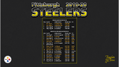 Pittsburgh Steelers 2019-20 Wallpaper Schedule