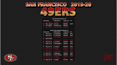San Francisco 49ers 2019-20 Wallpaper Schedule