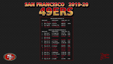 San Francisco 49ers 2019-20 Wallpaper Schedule