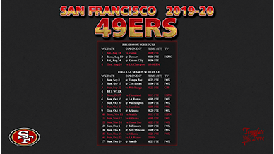San Francisco 49ers 2019-20 Wallpaper Schedule