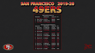 San Francisco 49ers 2019-20 Wallpaper Schedule